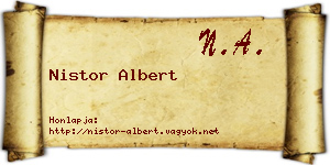 Nistor Albert névjegykártya
